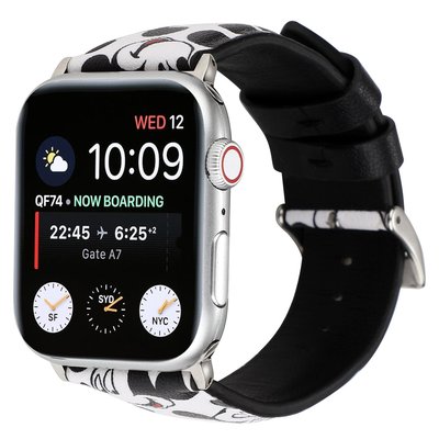+io好物/apple watch蘋果手表卡通圖案真皮表帶手表 新款米奇iwatch/效率出貨