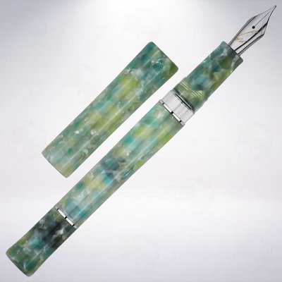 台灣 尚羽堂 權杖系列 活塞上墨鋼筆: 綠色花紋