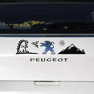 現貨：Peugeot搞笑車貼4008標致汽車車標釣魚3008創意網紅防水貼紙308307