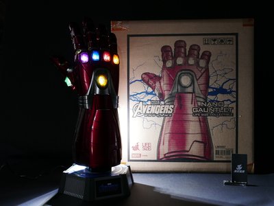 (參號倉庫) 特價 野獸國 Hot Toys LMS007 復仇者聯盟 終局之戰 奈米手套 雕像 1:1 LED 發光