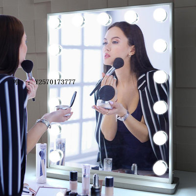 化妝鏡BEAUTME化妝鏡LED臺式桌面壁掛鏡宿舍家用補光好萊塢燈泡美妝鏡浴室鏡