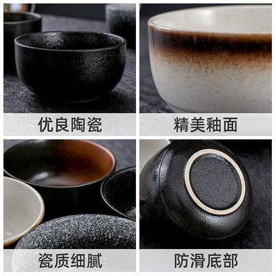 家用飯碗日式創意陶瓷米飯碗甜品碗早餐碗個性簡約餐具單人吃飯碗