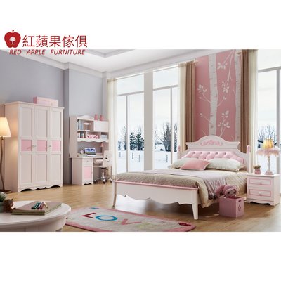 [紅蘋果傢俱]LOD-S8301 4尺床(另售床頭櫃 書桌椅 三門衣櫃) 實木床 兒童床 臥室組