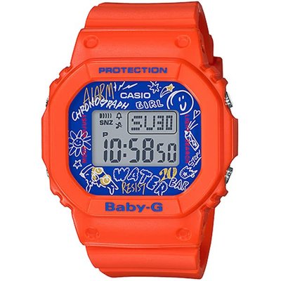 CASIO 卡西歐 Baby-G 藝術塗鴉方形腕錶(BGD-560SK-4)