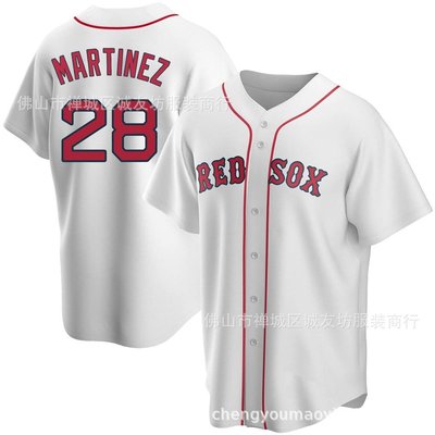 現貨球衣運動背心紅襪 28 白色 球迷 棒球服球衣 MLB Martinez baseball Jersey