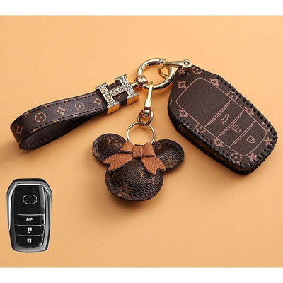 全館免運 豐田威馳 () 適用於 Toyota Vios 2014-2019 3Button 無鑰匙遙控車鑰匙皮革鑰匙套