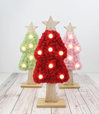 台灣現貨LED毛氈聖誕樹擺飾(多色)，聖誕節/電池燈/聖誕樹/夜燈/裝飾/擺飾/交換禮物/燈飾，X射線【X386303】