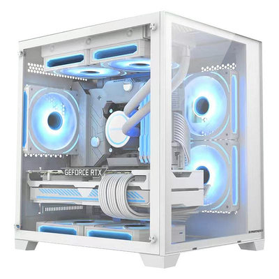機殼新銳X1 海景房電腦機箱全側透明臺式機主機MATX/ITX小板中塔水冷