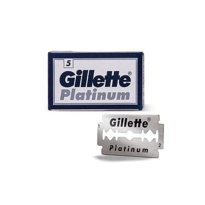 俄羅斯 Gillette 白金雙面安全刮鬍刀片 1盒5片