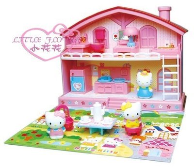 ♥小花花日本精品♥ Hello Kitty 兩樓層房屋 立體公仔 居家版 組合式 家庭號 多物件 玩具 50106004