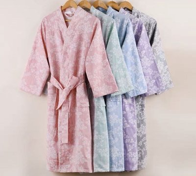 純棉雙層紗布浴袍男女日式和服浴衣睡袍吸水速乾汗蒸服