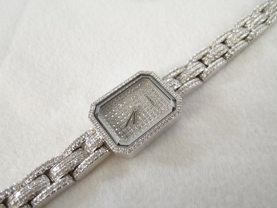 [卡貝拉精品交流] CHANEL 香奈兒 PREMIERE MINI 奢華鑽錶 H2437 白k金 石英錶 女錶 極新