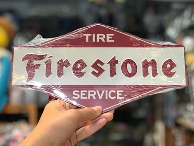 (I LOVE 樂多) 日本進口 美國經典輪胎品牌 Firestone 立體鐵牌 可掛家中/店家/車庫/玄關