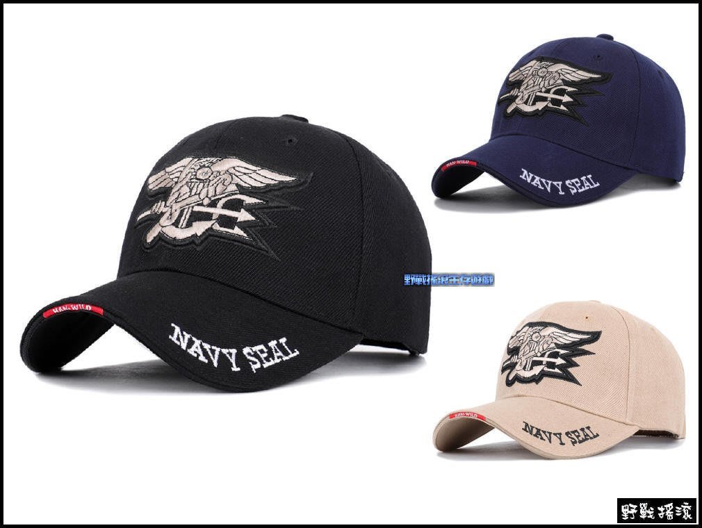 野戰搖滾 生存遊戲 Navy Seal 美國海豹部隊戰術棒球帽 黑色 沙色 海軍藍色 海豹突擊隊軍帽特警勤務帽小帽特勤 Yahoo奇摩拍賣