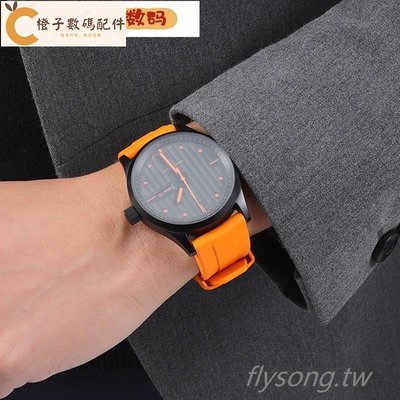 優質 錶帶手錶帶男適用蝶飛海馬Omega超霸橙色美度橙手膠帶20[橙子數碼配件]