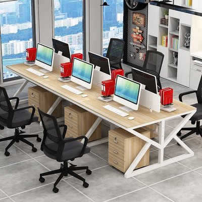 辦公桌椅組合簡易雙人職員電腦桌四人位屏風工作位隔斷卡座財務桌阿妹的賣場