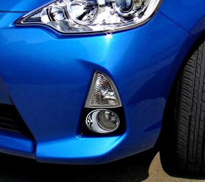 圓夢工廠 Toyota Prius C 2012~2015 鍍鉻 改裝 前保險桿 霧燈框 霧燈罩 飾貼