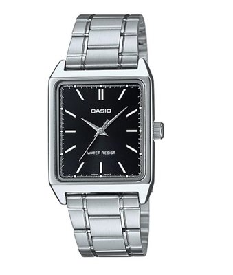 【金台鐘錶】CASIO 卡西歐 簡潔大方的方形(女錶) (哈韓) 必備的基本錶款(黑面) LTP-V007D-1E