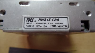 [清倉電源供應器專區]TDK HWS15-12/A 12DC 1.3A