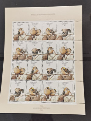 【二手】 葡萄牙亞速爾 鳥類郵票：鳴禽 戴菊（1989）小版張459 郵票 首日封 小型張【經典錢幣】