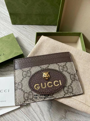 尚雅二手 Gucci 古馳 經典Neo Vintage 金屬虎頭裝飾 女包 卡包卡夾 錢包 百搭 597557