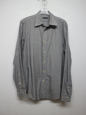 【G.Vintage】義大利sisley 時尚流行品牌經典灰色合身長袖襯衫M號