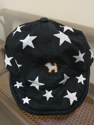 [二手] 嬰幼兒幼童 白色星星 鴨舌帽棒球帽遮陽帽 帽子 頭圍可調整 (1.5Y~3.5Y) 黑色