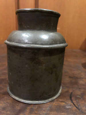 清代 老台灣 錫罐 官帽型茶葉罐 錫茶倉