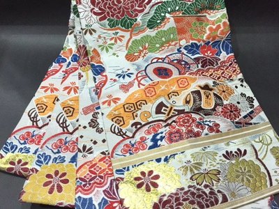 [西陣錦織]˙日本(和服kimono丸帶)˙正絹˙錦織˙古布˙(597)