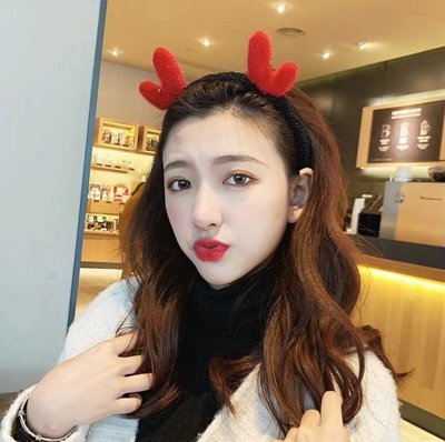 聖誕毛鹿角髮箍韓國可愛少女賣萌髮飾頭箍甜美簡約百搭跨年斗同款聖誕節網紅款