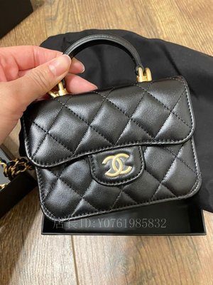 極美二手21最新款香奈兒 Chanel mini vanity wallet woc 迷你 鏈條包 單肩包 AP2200