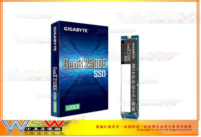 【WSW 固態硬碟】技嘉Gen3 2500E SSD 500GB 自取1200元 M.2 PCIe 讀2300M 全新公司貨 台中市