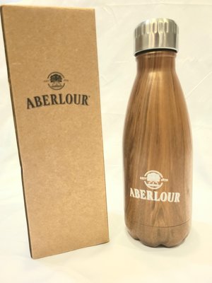 【全新】Aberlour 亞伯樂酒木紋保溫隨身瓶不鏽鋼內膽 約350ml