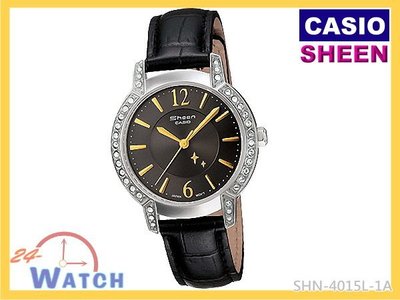 SHN-4015L-1A 黑 SHN-4015《台灣CASIO公司貨》卡西歐SHEEN施華洛世奇水晶女錶24-watch