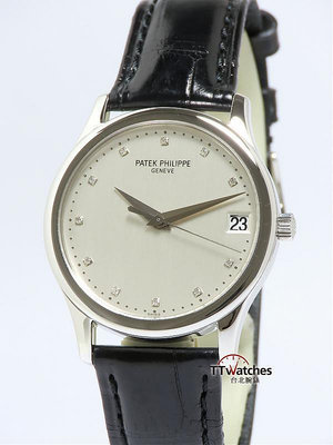 台北腕錶 Patek Philippe 百達翡麗  Calatrava 3998G 鑽石時標 自動錶 187614