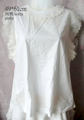 韓國製造 純棉上衣 棉麻衫 無袖棉麻衫 cot