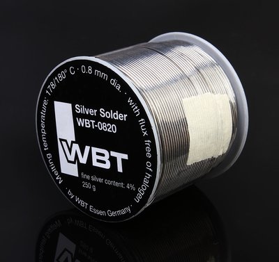 [特價] 全新原裝正品 德國 WBT 0820 含銀4% 焊錫 WBT 含銀焊錫絲 { 一米 }