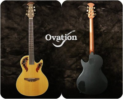 【成功樂器】韓製 OVATION 葡萄孔圓背 電 木吉他 CV68-4 含原廠袋
