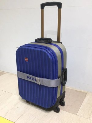 【附有使用視頻】20吋 KIUS 高仕深藍色 高承重8個萬向輪 矮胖型 附暗袋 登機箱/行李箱/拉桿箱/拉杆箱/旅行箱
