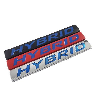 1 金屬 HYBRID 字母徽標汽車汽車側面後裝飾標誌貼紙徽章貼花HYBRID-飛馬汽車