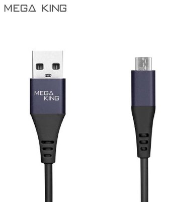 【正3C】全新附發票MEGA KING micro USB2.0 鋁合金充電傳輸線 黑 現貨~
