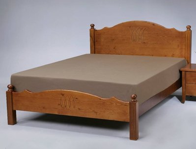 【生活家傢俱】SN-311-4：淺胡桃6尺雙人床台【台中家具】床架 松木實木床 床板高低可調 台灣製 加大實木床床