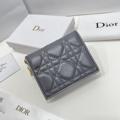 Jisoo代購 Dior迷你小巧錢包 女式經典精巧錢夾 藤格紋商務短夾2387