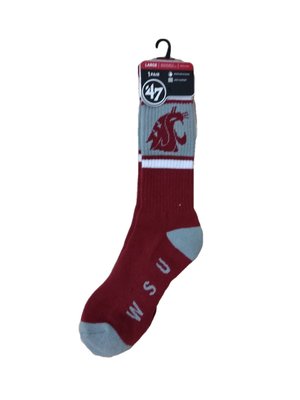 [現貨]美式大學球隊運動襪NCAA華盛頓州美洲獅Washington Cougars中高筒襪47 brand生日交換禮物