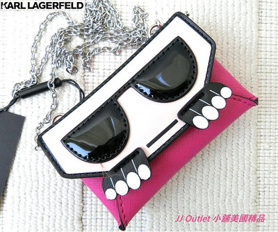 [美國購回 Karl Lagerfeld, 現貨]全新卡爾·拉格斐(老佛爺)可愛mini掛鍊零錢包/掛鍊包(附購証)