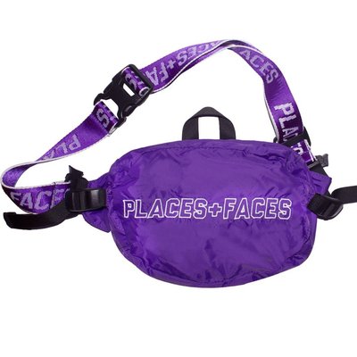Places + Faces P+F Waist Bag 經典logo腰包肩背包側背包帆布小包 紫色現貨【BoXhit】