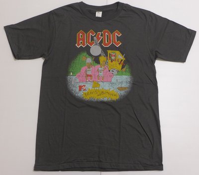 【Mr.17】ACDC 交流直流電樂團 癟四與大頭蛋 進口搖滾樂團T-SHIRT短袖 刷舊復古T恤(BR040)