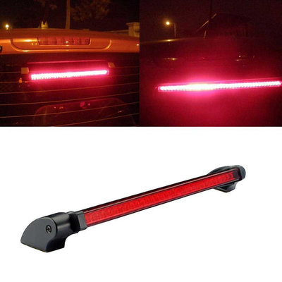 12v 通用紅色 LED 汽車造型第三剎車燈條霧燈後擋風玻璃尾燈高安裝停止第三警告