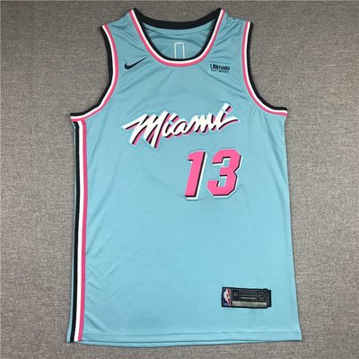 阿德巴約 (Bam Adebayo)NBA邁阿密熱火隊 城市版 藍色 球衣 13號