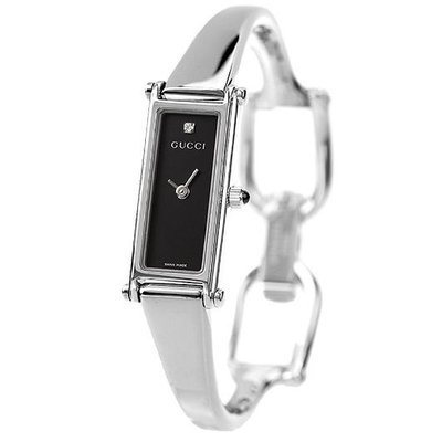 GUCCI YA015555 古馳 手錶 30×12mm 黑色面盤 不鏽鋼錶帶 手環錶 女錶